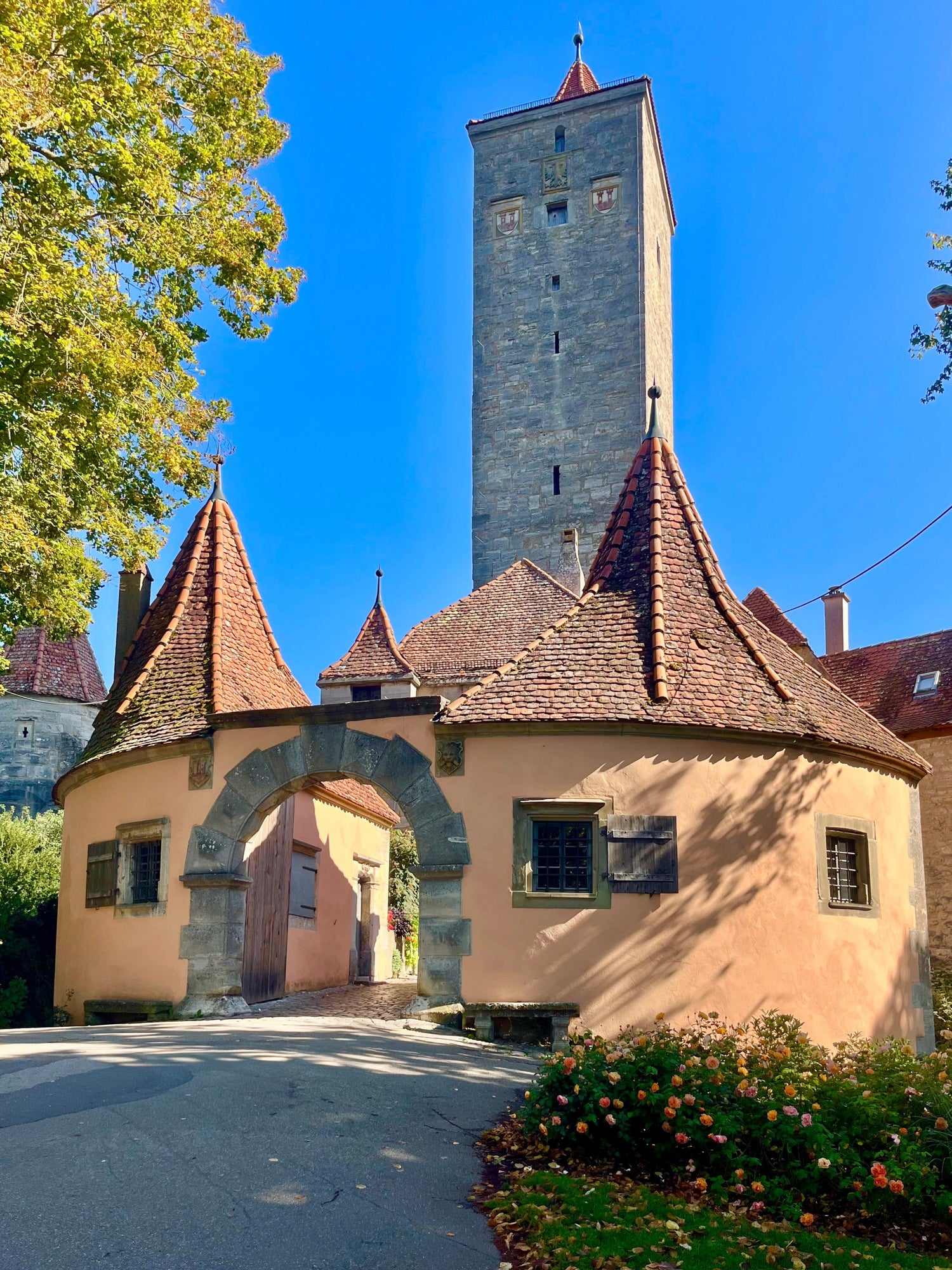 Scenic view of garden gate in Rothenburg